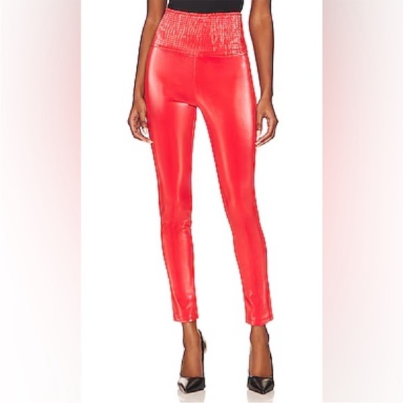 NEW Lita by Ciara size 16 Revolve Liquid Leggings in Fiesta Red Faux Leather - Picture 2 of 12